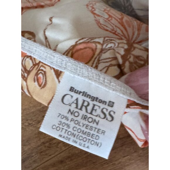 Vintage Caress Butterfly Print Burlington Percale Twin Sheet Set - Picture 7 of 12